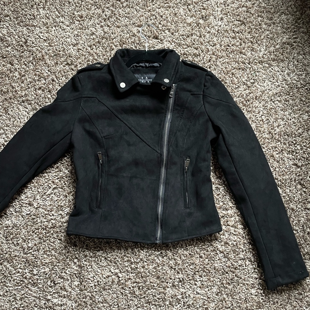 LA Coalition Women’s Jacket Faux Suede Zipper